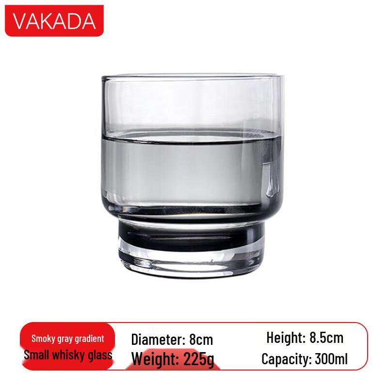 VAKADA Smoky Grey Gradient Glass Drinkware Collection