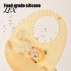Easy Clean Silicone Bib Baby with Food Catcher Pocket, Waterproof Lightweight Adjustable Neck Bibs Babies Feeding Bib, Foldable for Infant Toddler