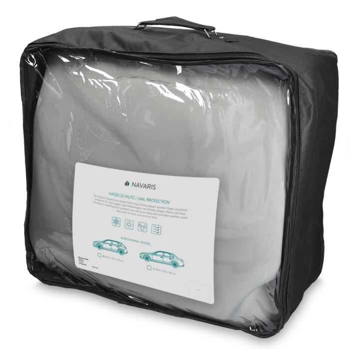 Bâche de Protection Voiture - Navaris - Taille L - Imperméable - Résistante aux UV - Polyester/EVA