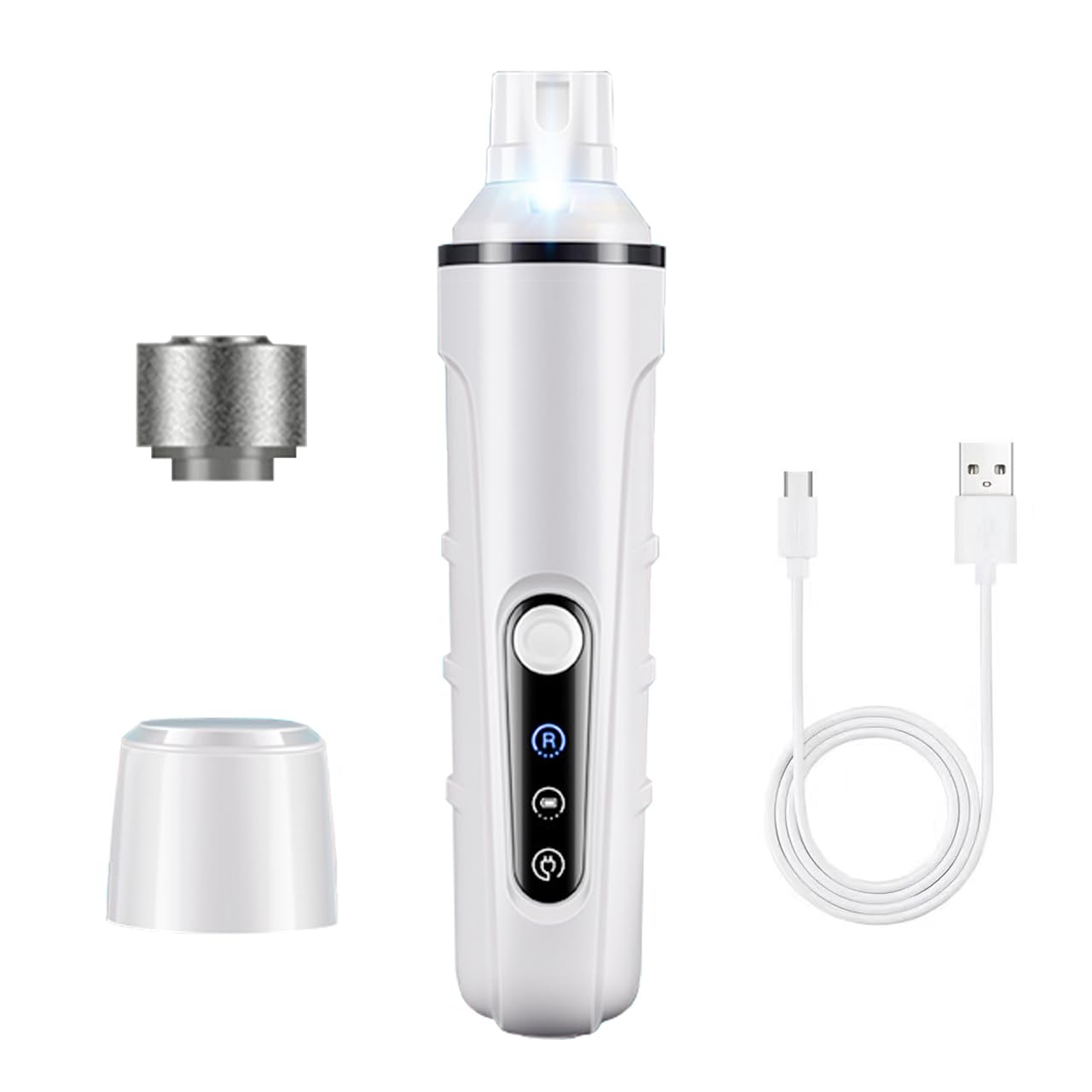 

Электрическая машинка для стрижки когтей для домашних животных для собак и кошек со светодиодной подсветкой когтя и когтя, тихая, 3 режима шлифовки, USB, низкий уровень шума и подходит для крупных пород, 7 часов непрерывной работы