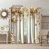 2Pcs Modern European Style Flower Window Curtains With Rod Pockets Digital Printed Polyester Material Suitable For Living Room