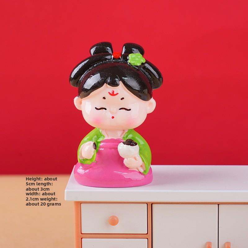 Tang Dynasty Women Creative Decorative Piece - Wealthy Woman - Ancient Style - Cute Home Office Desk Decoration - Resin Small Decorative Piece