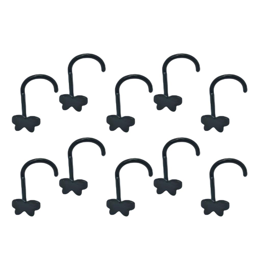 10pcs Butterfly Nose Rings Stainless Steel Piercing Jewelry For Eyebrow Ear Cartilage Accessory For Sensitive Skin