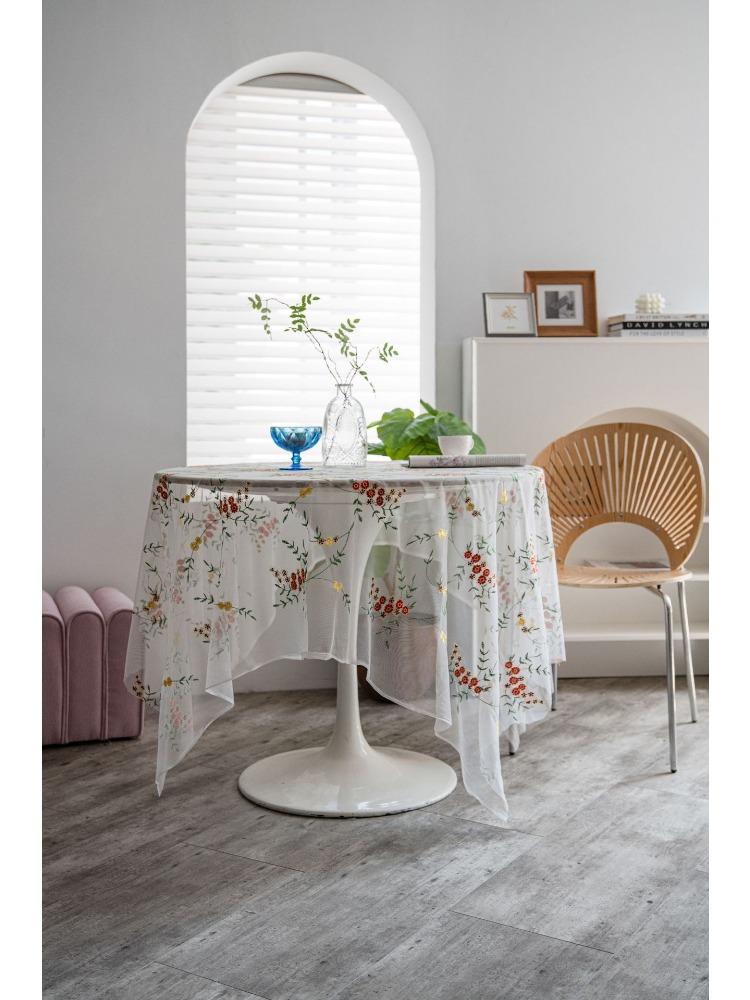 Tischdecke Klein Frisch Rote Blume Garn Desserttisch Dekoration Einfach und Schön Hintergrund Garn Nagelkunst Foto