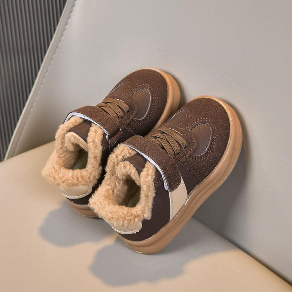 Boys Girls Winter Faux Shearling Lined Athletic Shoes for Cold