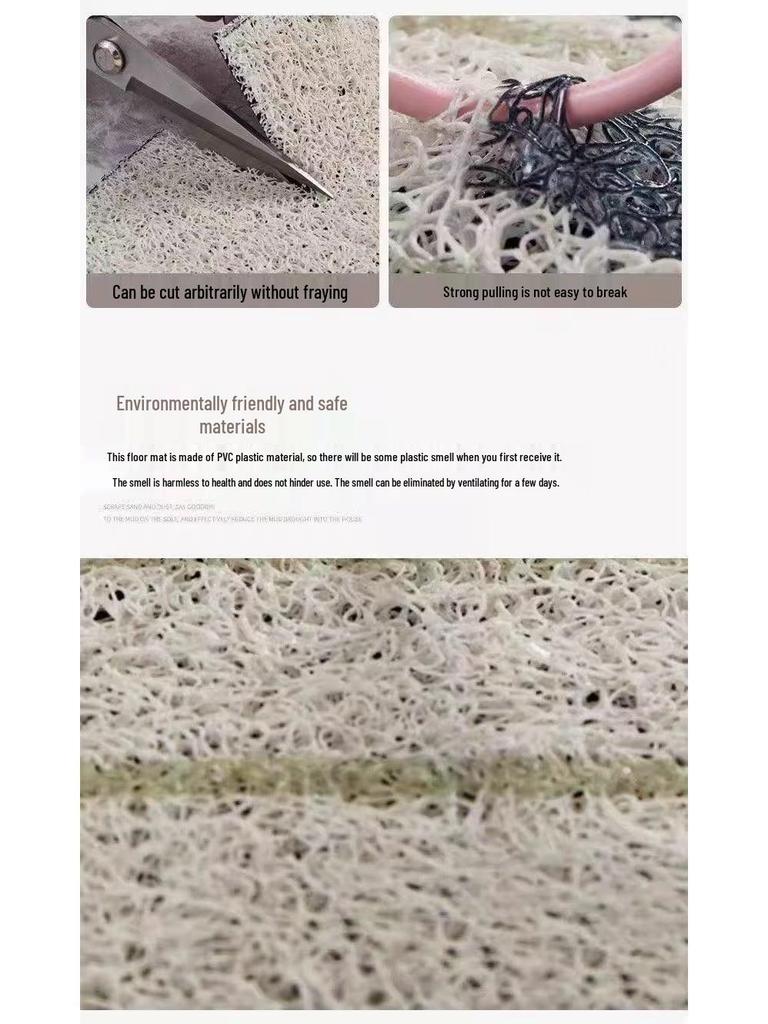 Non-Slip Dirt-Resistant Entryway Doormat - Cuttable, Easy-Clean Coil Carpet for Front Door