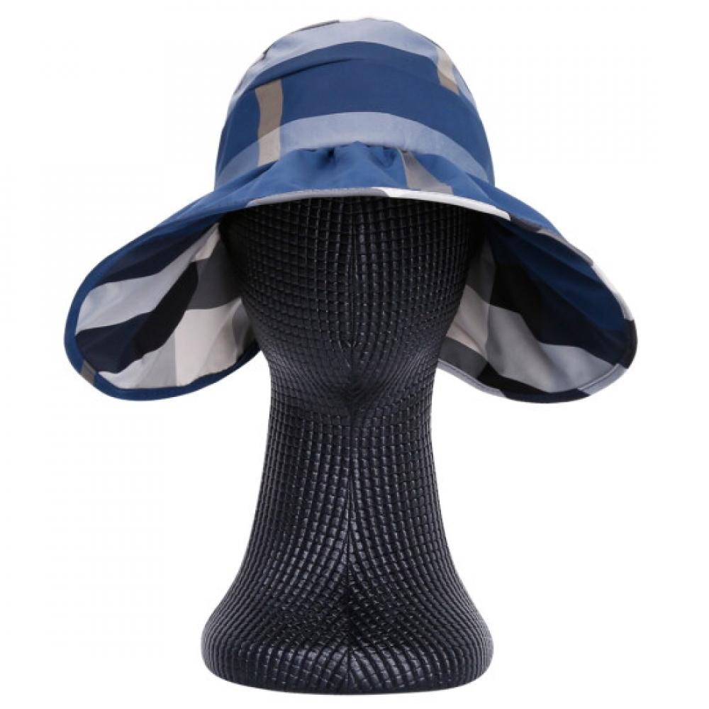 Shop Women Check Uv Protection Sun Cap Navy Km Wh 0586