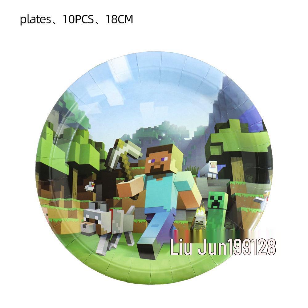

Набір декору для дня народження Minecraft: Скатертина, Задній фон, Капелюхи, Банери, Подарункові пакети