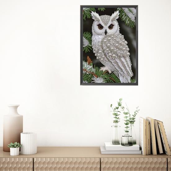 Kit d'Art Diamant Hibou pour Adultes Débutants Peinture Perles DIY Projet d'Artisanat Strass avec Diamants Résine Décoration Intérieure Cadeau pour la Famille et les Amis