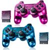 Retro Classic Wireless Controller for PS2/DS2/PC - (Purple + Blue)