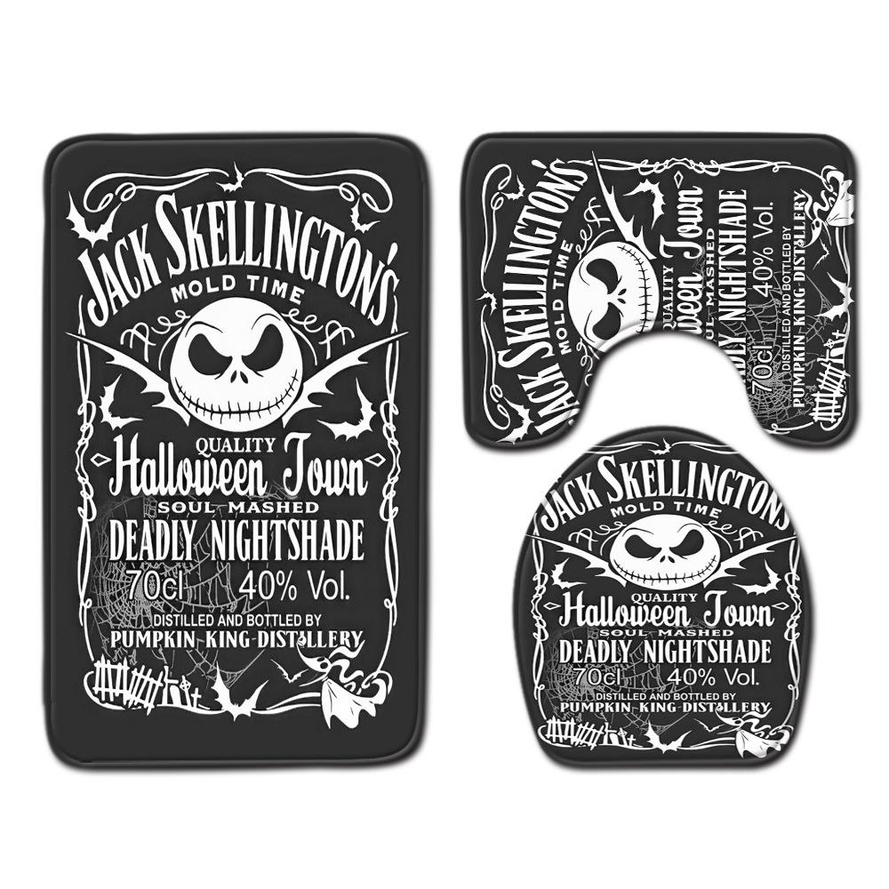 

Skull Bathroom Floor Mat Bathroom Mat Toilet Three-Piece Set 45 * 75cm three-piece set