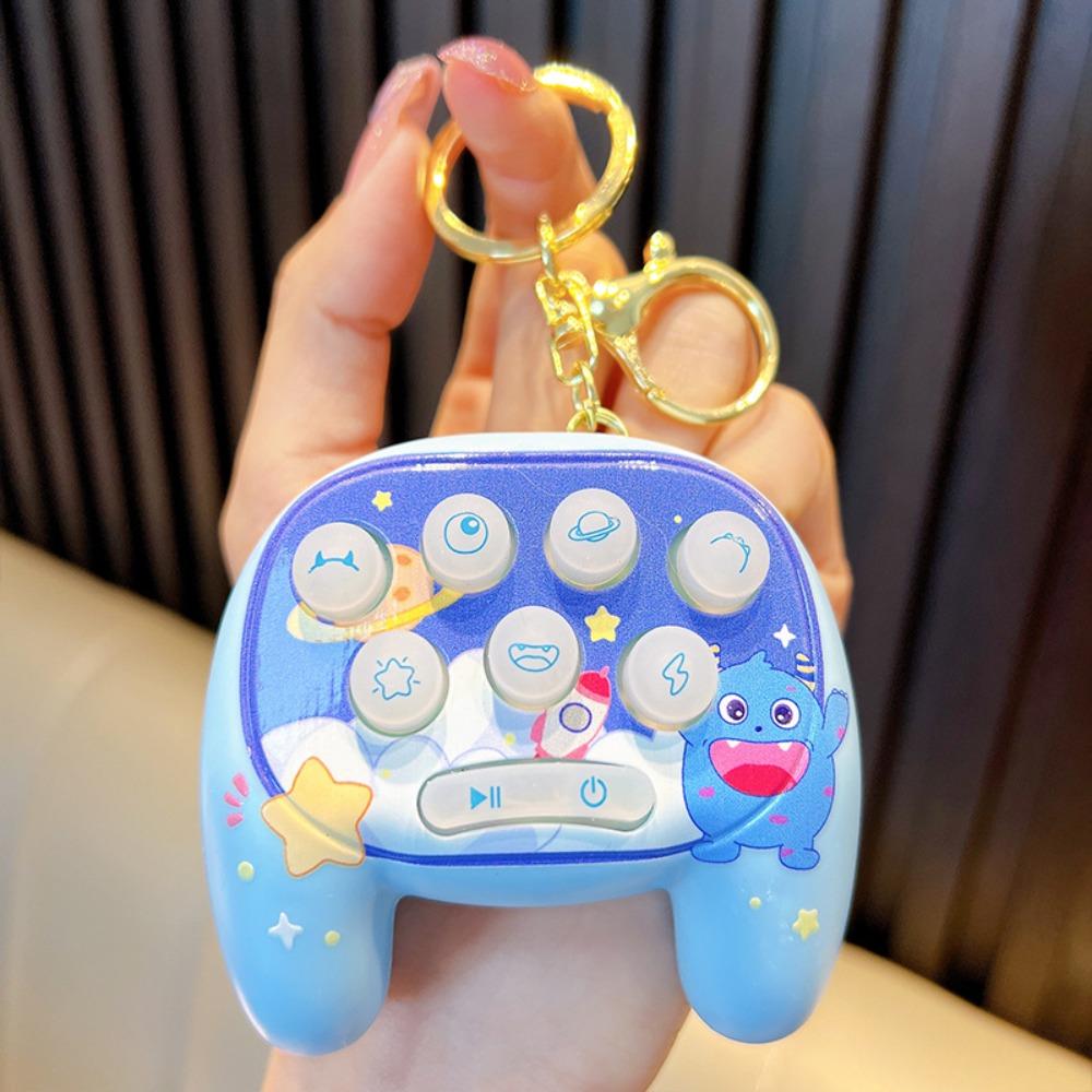Squeak Toy Cartoon Keychain Stress Relief Gopher Game Machine Keychain Mini Bag Pendant  Small Gift