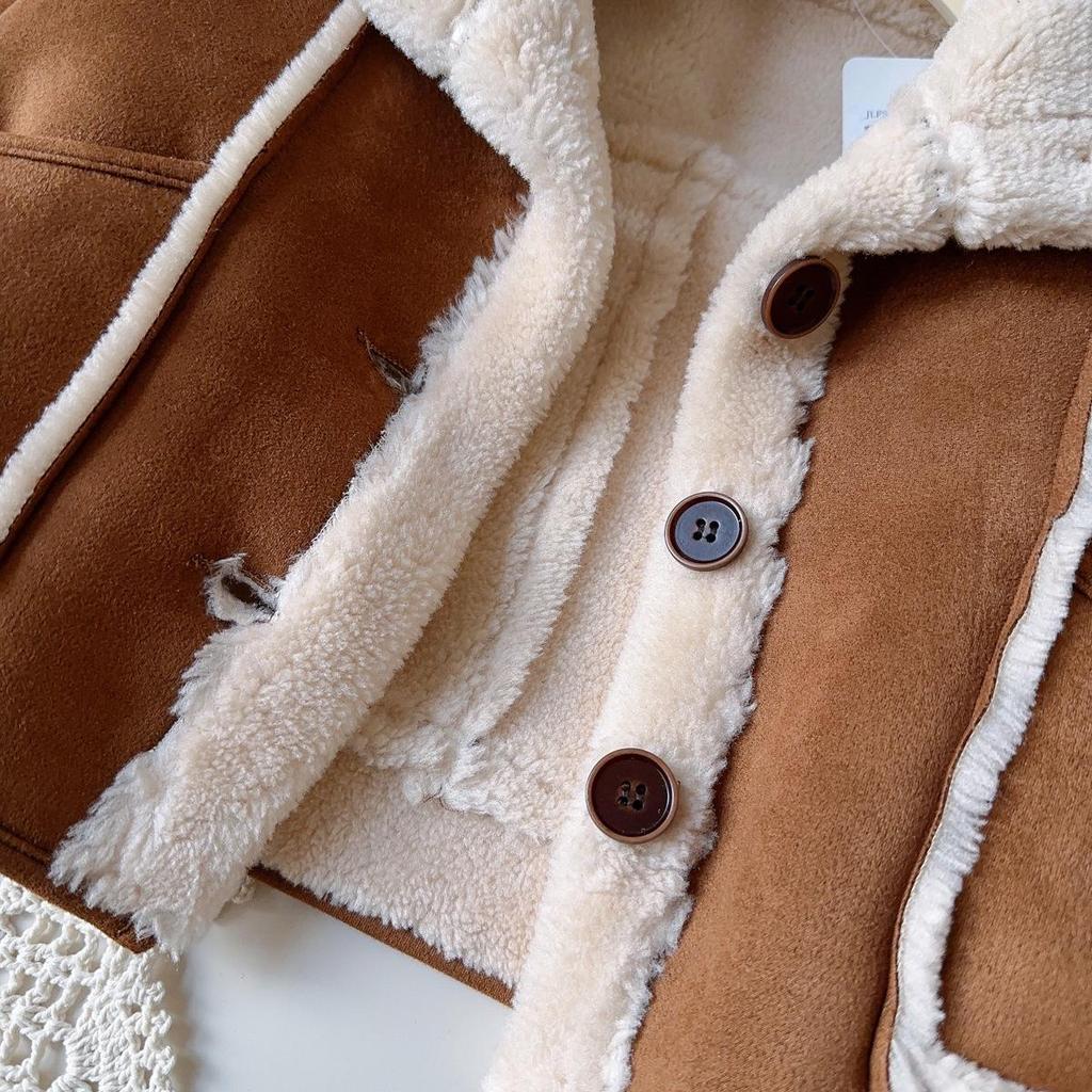 Chicker Koreanischer Wintermantel für Mädchen - Mit Fleece gefüttert, Pelzbesatz, Verdickt, BWB089