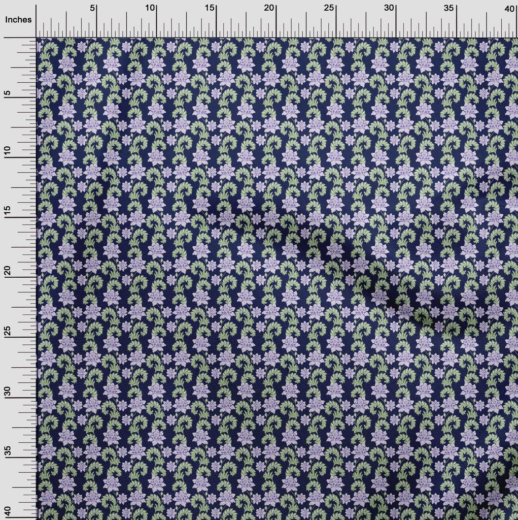 oneOone Bavlna Flex Modrá Fabric Květiny Šití Řemeslné Projekty Fabric Prints By Yard 40 Inch
