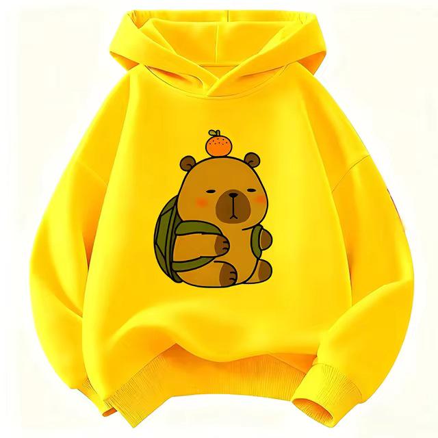 Kawaii Capybara Kids Hoodie: Cute Spring Sweatshirt for Boys & Girls