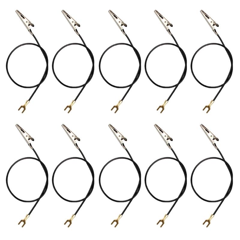 

10Pcs Single Head Alligator Clip Wires 23cm Long Alligator Clip Electricity Test Leads For Laboratory Experiment Project 1 чорний