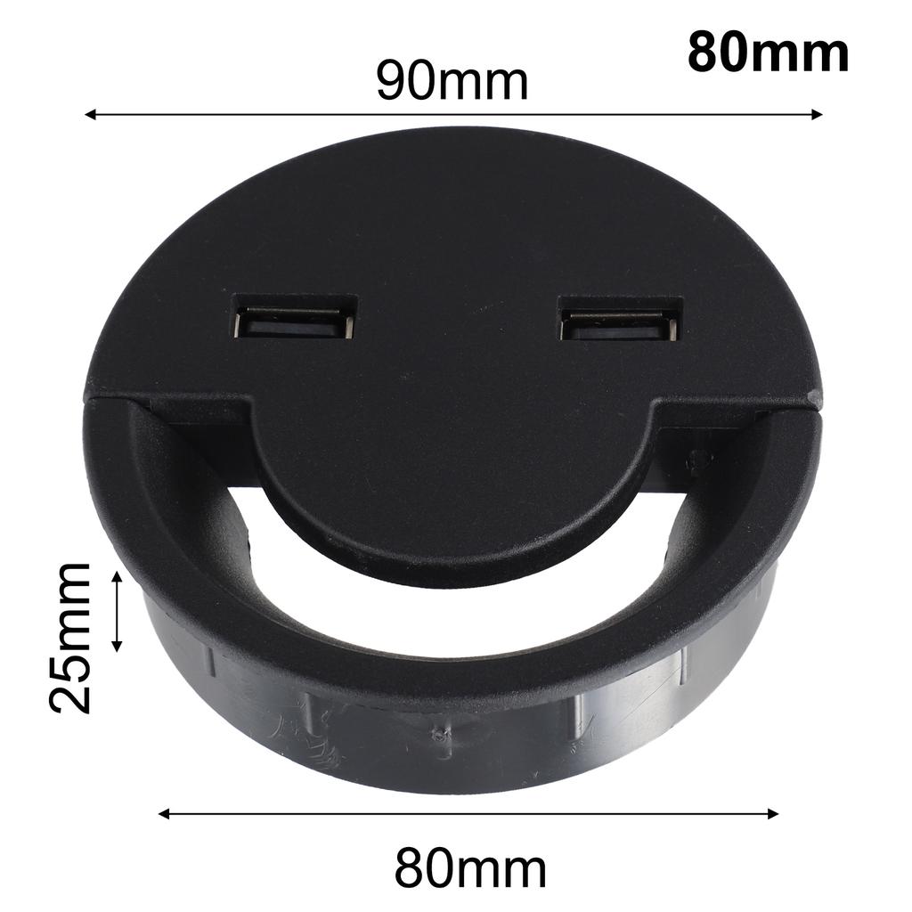 Home Office Workspace Organization Cable Hole Cover Cable Hole Cover With USB Ports USB Port Cover Desk Outlet Port