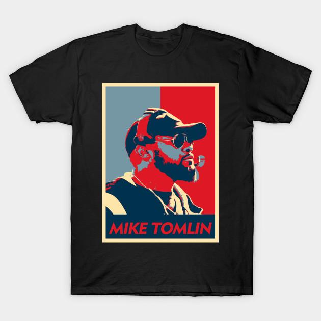 

Men Black Print T-shirt Mike Tomlin Pop Art No-Cut Transfer Paper Print Cotton Tshirt L
