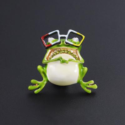 Cute Oil Dripping  Wearing Glasses Brooch Cartoon Clothing Accessories Pin Jewelry