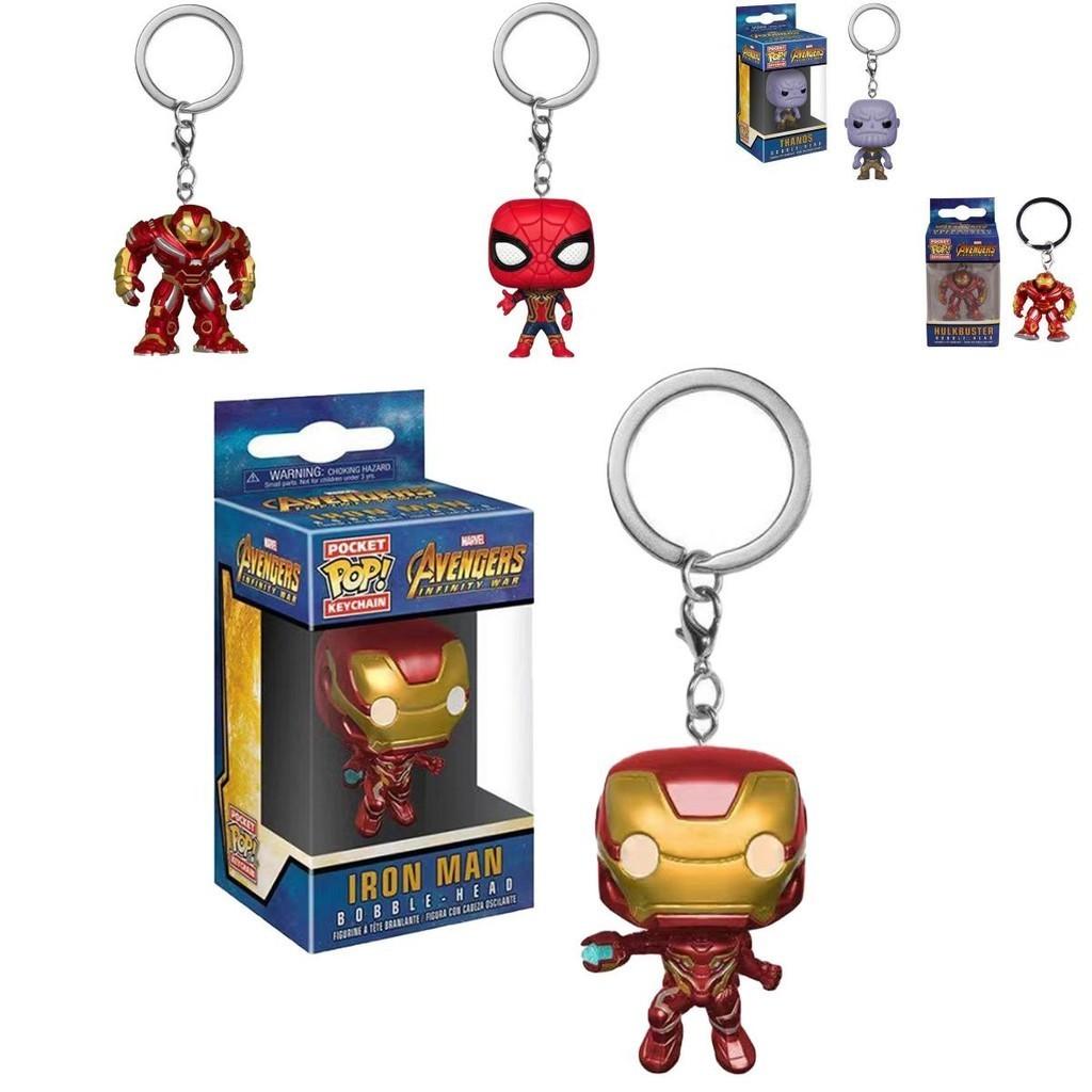Idea Marvel Funko Pop Avenger Hulk Iron Man Keychain Figure Backpack Pendant