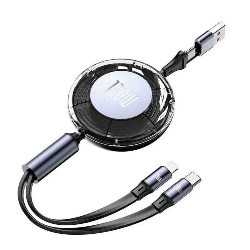 100W Type-C 3-in-1 Fast Charging Cable for Huawei, Android, and Apple Devices