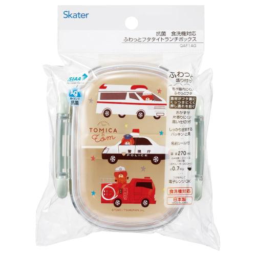 Skater Children's Lunch Box, Small Size, 1 Tier, 270ml, Fluffy Dome-shaped Kids Lunch, Antibacterial Treatment, Made in Japan, Tomica and Tom QAF1AG