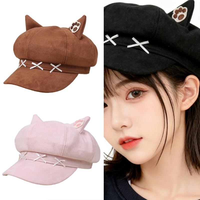 Lovely Bowknot Cats Ear Toddler Hat Durability Easy Wash Polyester Fabric Comfortable For Boys Girls 0 6 Years