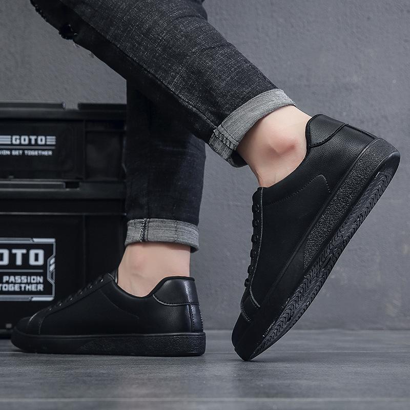 Модные белые туфли мужские повседневные туфли для скейтбординга плоская подошва мягкая — фото 7