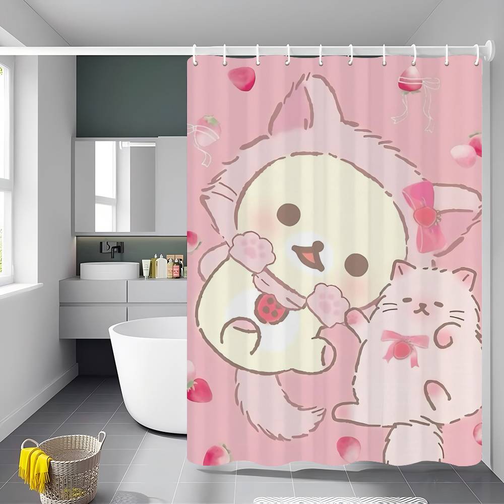 Classics R-Rilakkuma-A 1Pc Shower Curtain Polyester Waterproof Shower Curtain Bathroom Partition Curtain Decoration Accessorie