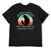 Introverted But Willing To Discuss Cats T-Shirt Blacks Plus Size Clothes Funny T-shirts Men T Shirt