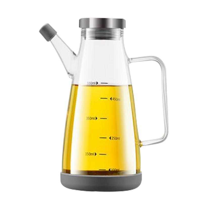 Drip Proof Nonrust Steel Glass Oil Dispenser Leak proof Kitchen Oil Bottle For Cooking Vinegar Soys Sauce With Wide Mouths Easy Cleaning