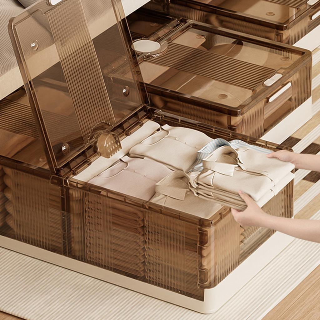Under Bed Storage Containers Foldable Rolling Storage Bins Plastic Clothes Organizer with Wheels
