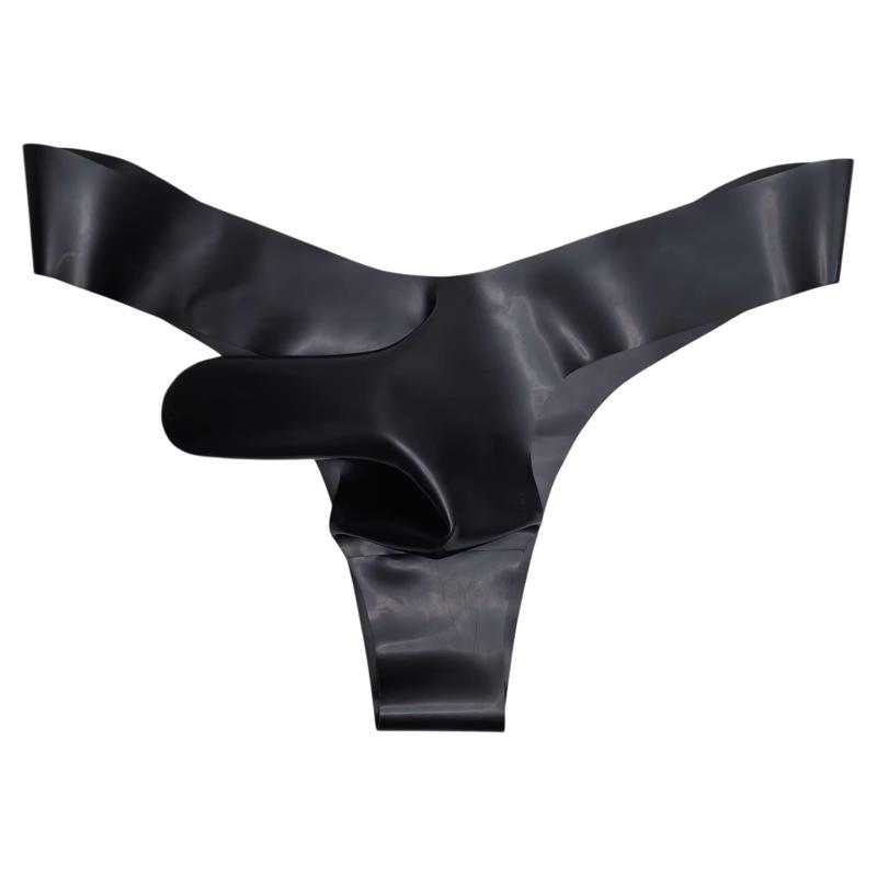Latex Penis Sheath Thong Men'S Fetish Lingerie Panties Exotic Sexy Bullet Separation Underwear Gay Sissy Translucent Nightwear