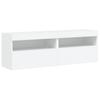 Wall Mounted TV Cabinets with LED Lights 2 Pcs White 60 X 30 X 40 Cm