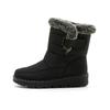 New Faux Rabbit Fur Lined High-Cut Women's Snow Boots, Velcro Waterproof Casual Winter Shoes