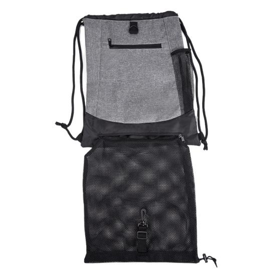 Drawstring Basketball Backpack Foldable Gym Bag with Detachable Ball Mesh Bag Sports Sackpack for Soccer Volleyball Baseball Yoga