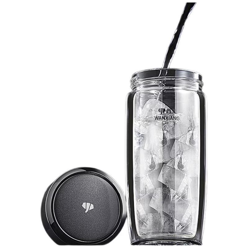 WANXIANG V270 Double-Layer Glass Water Bottle, 360ml