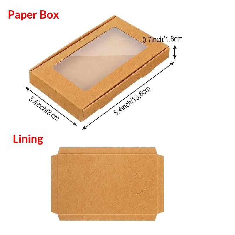 10Pcs Window Folding Paper Box For Kraft Paper Postcard Photo Frame Holiday Greeting Card Candy Biscuit Packing Box