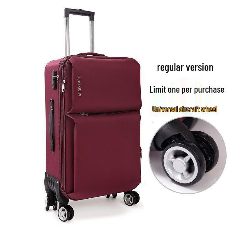 Canvas Large Capacity Carry-On Suitcase with Universal Wheels, Combination Lock, and Durable Trolley for Men and Women