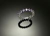 Wooing 4-Prong 3Mm Silver Compass Layering Ring Purple Amethyst Stone