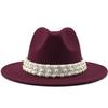 European and American Metal Leaf Women Woolen Hat Jazz Hat Autumn and Winter British Retro Top Hat Women