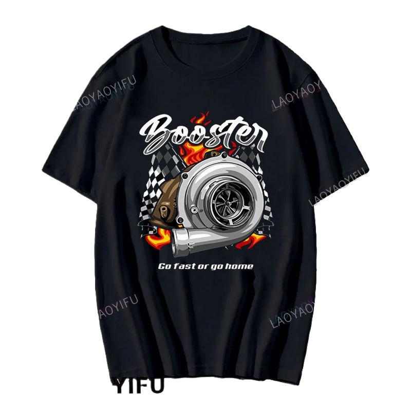 Unisex Turbo TShirt Turbocharger Skull Graphic Print Short Sleeve Crew Neck Car Enthusiast Mechanic Streetwear Casual Tops