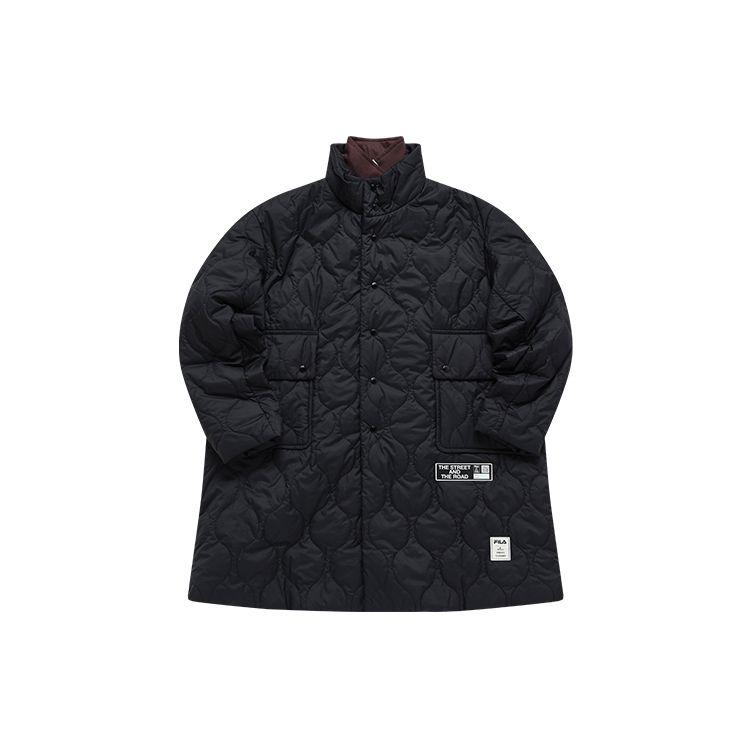 Fila X Mihara Yasuhiro Collaboration Series Faux Two-Piece Cotton Jacket Men Jacket Black F11M143901F-BK