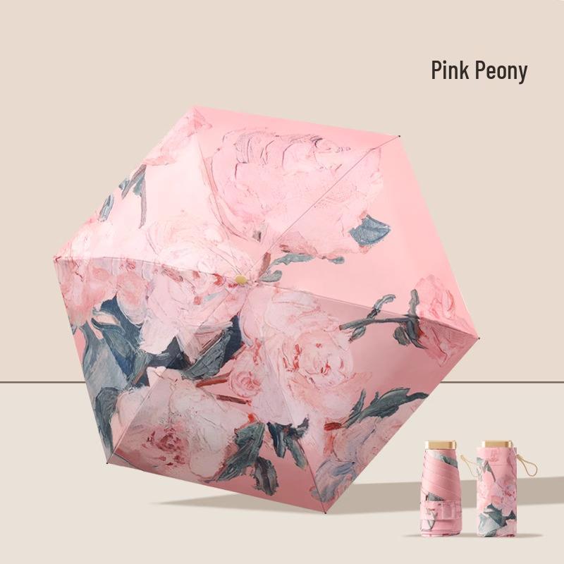 Mini Portable Sun & Rain Umbrella: Anti-UV Black Glue Parasol for Women