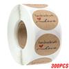 100-500pcs 1inch Vintage Kraft Paper Handmade With Love Stickers for Package Thank You Stationery Adhesive Labels Baking Seals