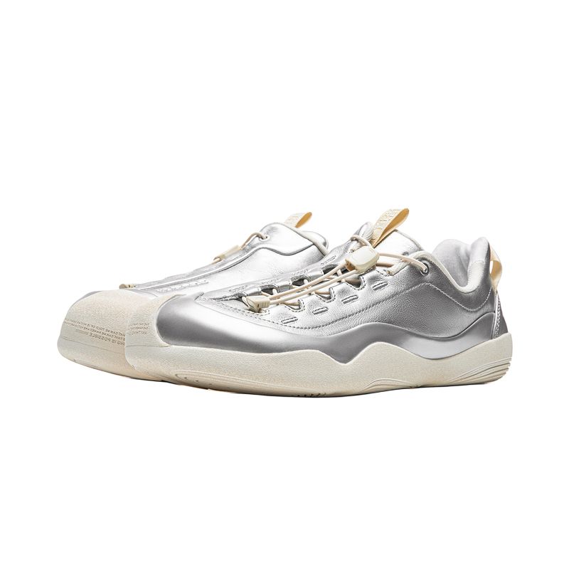Li Ning Breathable, Lightweight Coverage Low top Casual Shoes Unisex Silver AZGV159-4