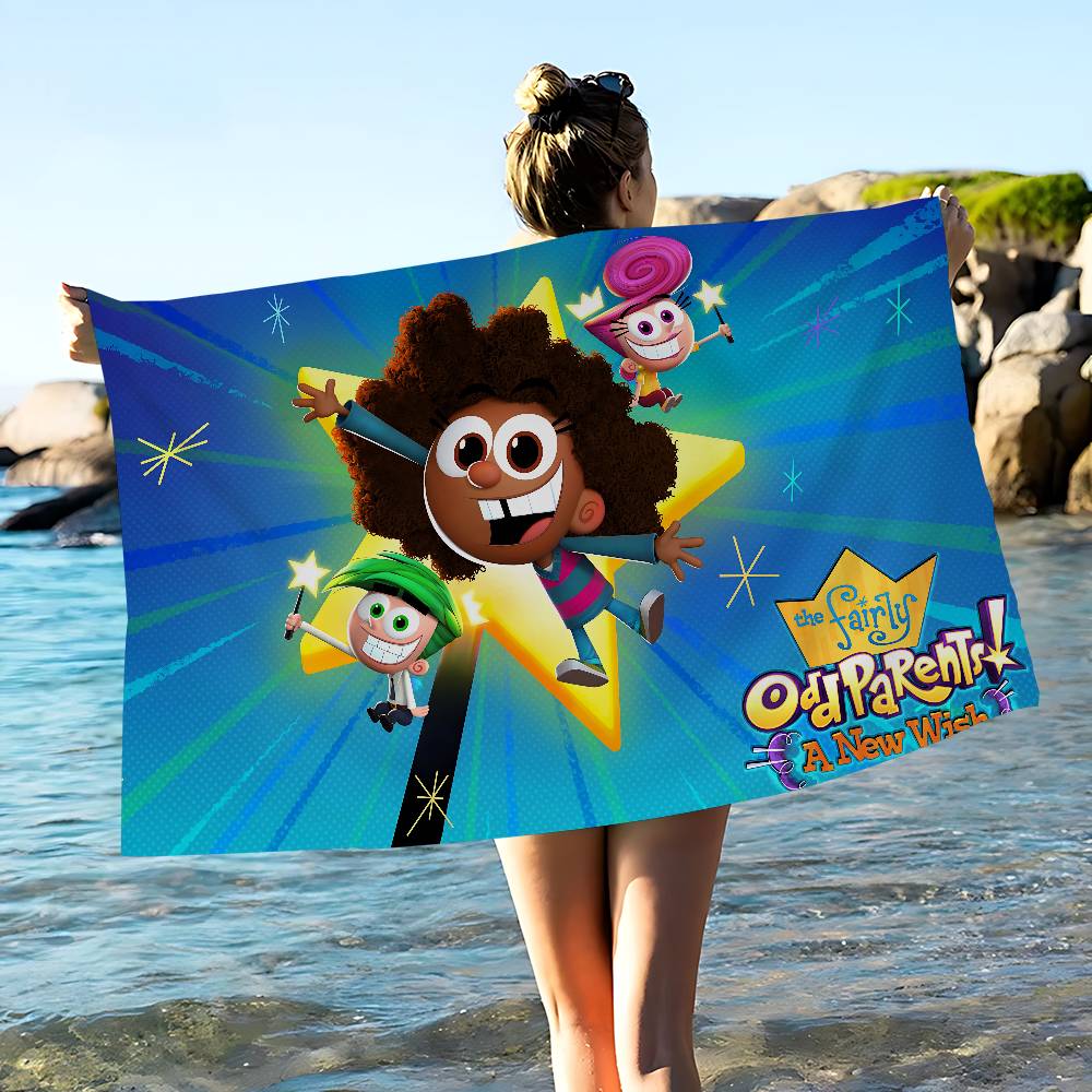 Cartoon The Fairly OddParentsS Bath Towel Microfiber Soft Water Absorbing Breathable For Girl Kids Decorative Beach Towel