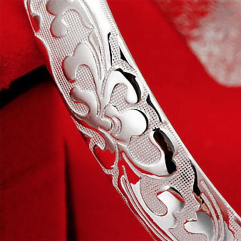 Female Jewelry Silver Plated Bangles Cuff Bracelets High Quality