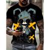 Hot Selling Summer Fashionable Men's Cartoon Printed Breathable Soft Round Neck T-shirt Outdoor Urban Casual Top