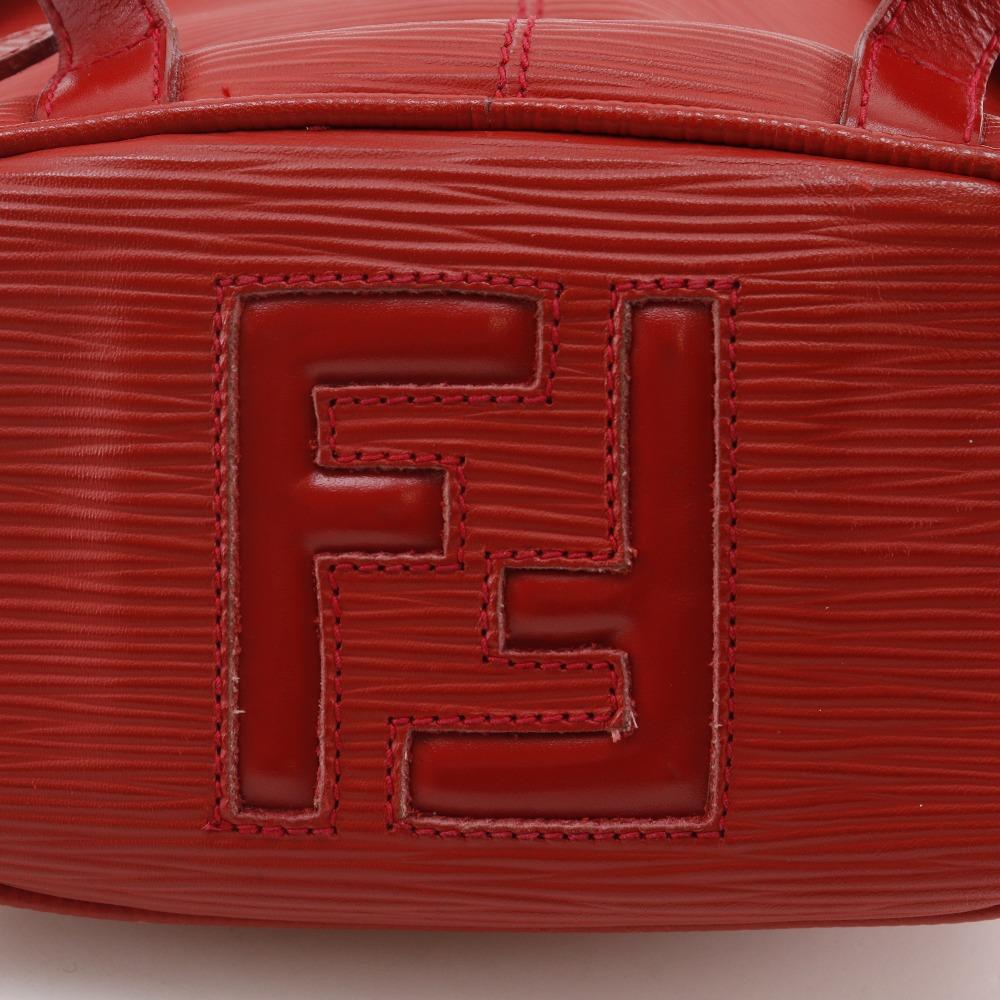 Fendi Mini Backpack Backpack Daypack Vintage Red Calfskin Women Used